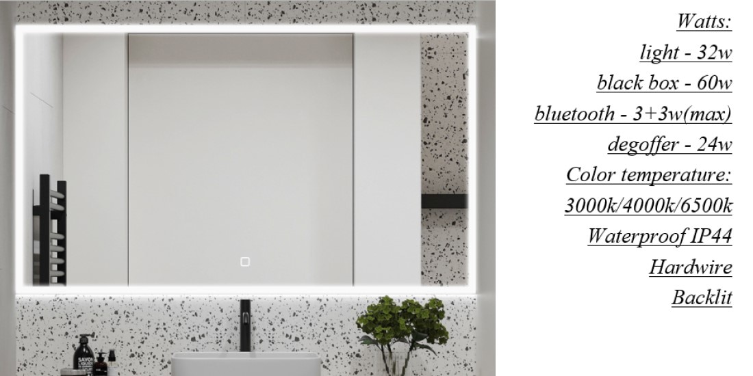 KINWELL 60 in. W x 35 in. H Large Rectangular Aluminum Framed Dimmable ...